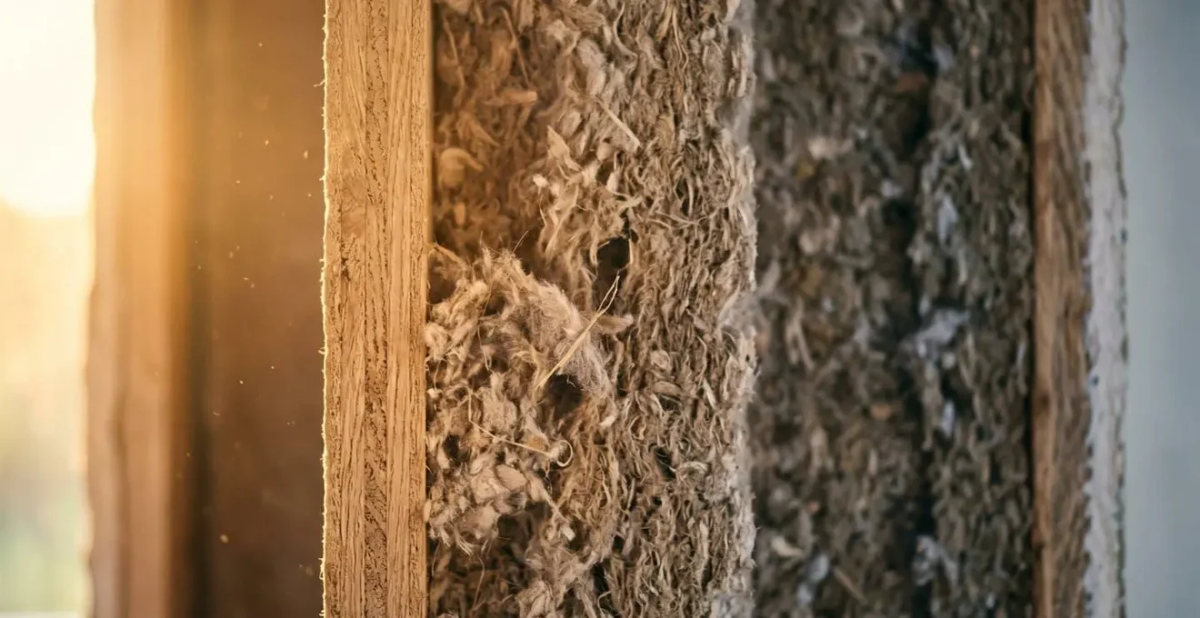 Représentation du concept de déphasage thermique dans un mur isolé durant une canicule