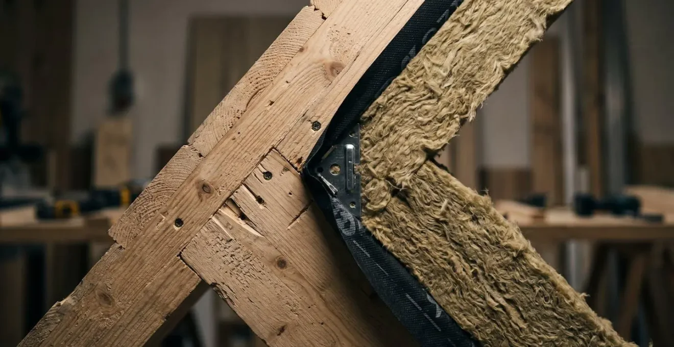 Vue architecturale détaillée d'une structure de maison illustrant les zones de pertes thermiques