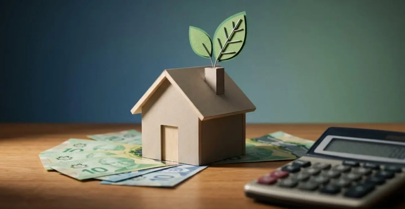 Éléments symboliques représentant les aides financières pour l'isolation de toiture au Québec