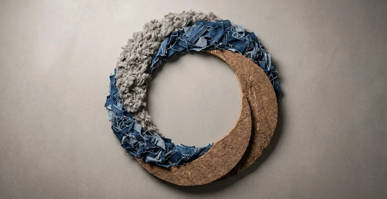 Concept visuel de l'économie circulaire appliquée aux matériaux d'isolation durables