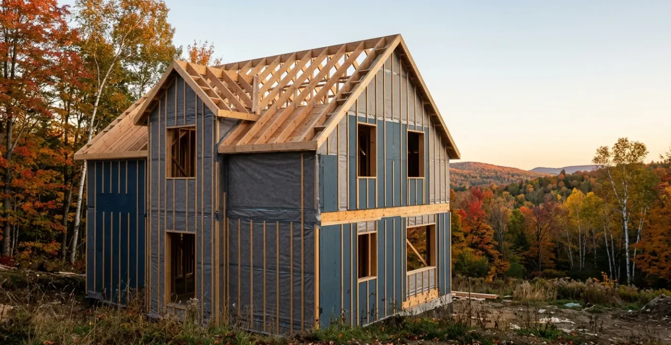 Détails architecturaux d'une enveloppe de bâtiment étanche au Québec avec systèmes de pare-air