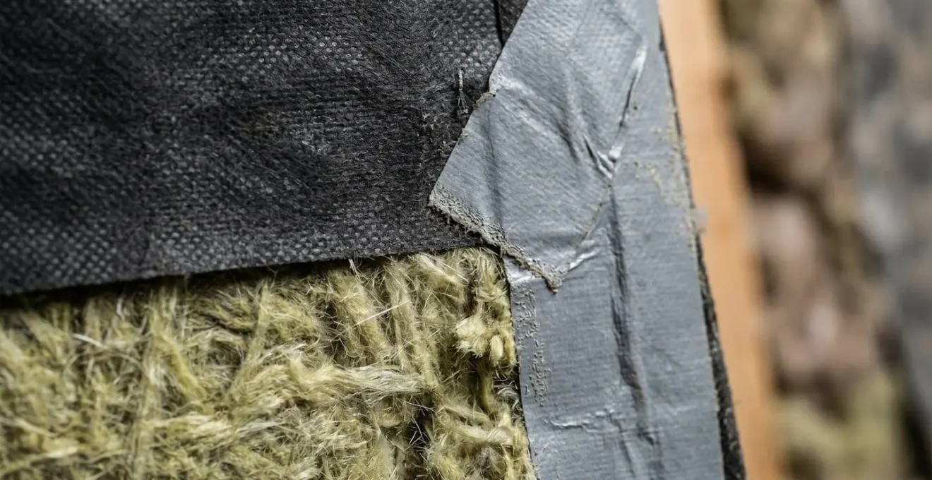 Détails macro de jonctions d'étanchéité pare-air dans une construction résidentielle