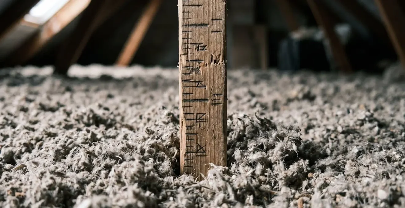 Technique de contrôle de l'épaisseur d'isolation avec pige graduée en bois