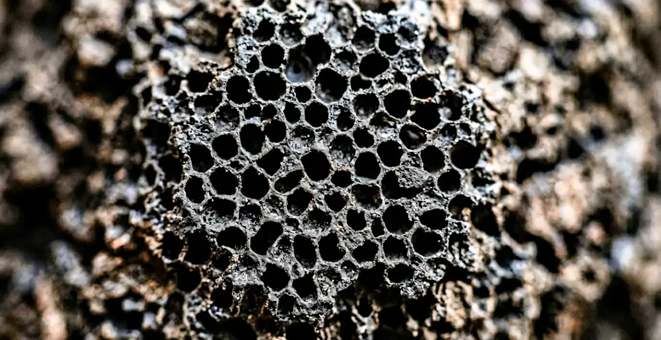 Panneau d'isolant en liège expansé naturel noir révélant sa structure alvéolaire unique pour l'isolation thermique et acoustique au Québec