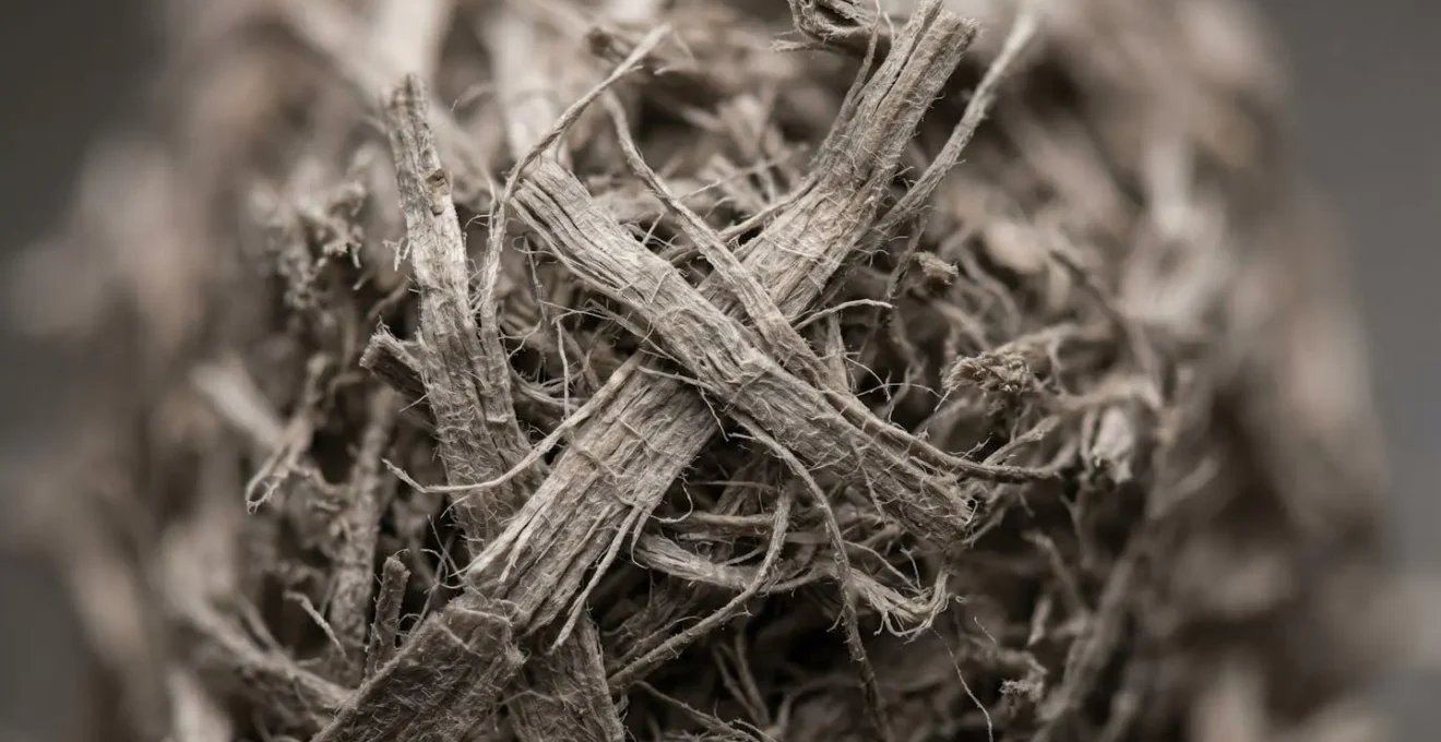 Macro photographie de fibres de cellulose d'isolation montrant la structure végétale
