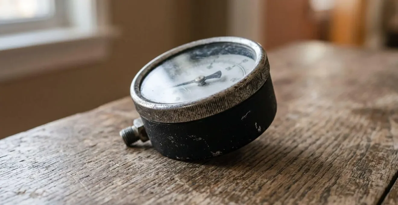 Gros plan sur un hygrometre et des outils d'evaluation energetique sans texte visible