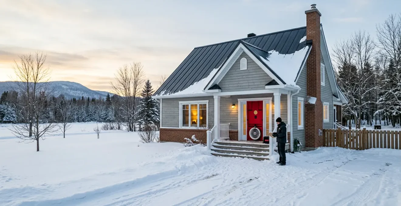 Test d'infiltrometrie avec porte soufflante dans une residence unifamiliale quebecoise durant l'hiver