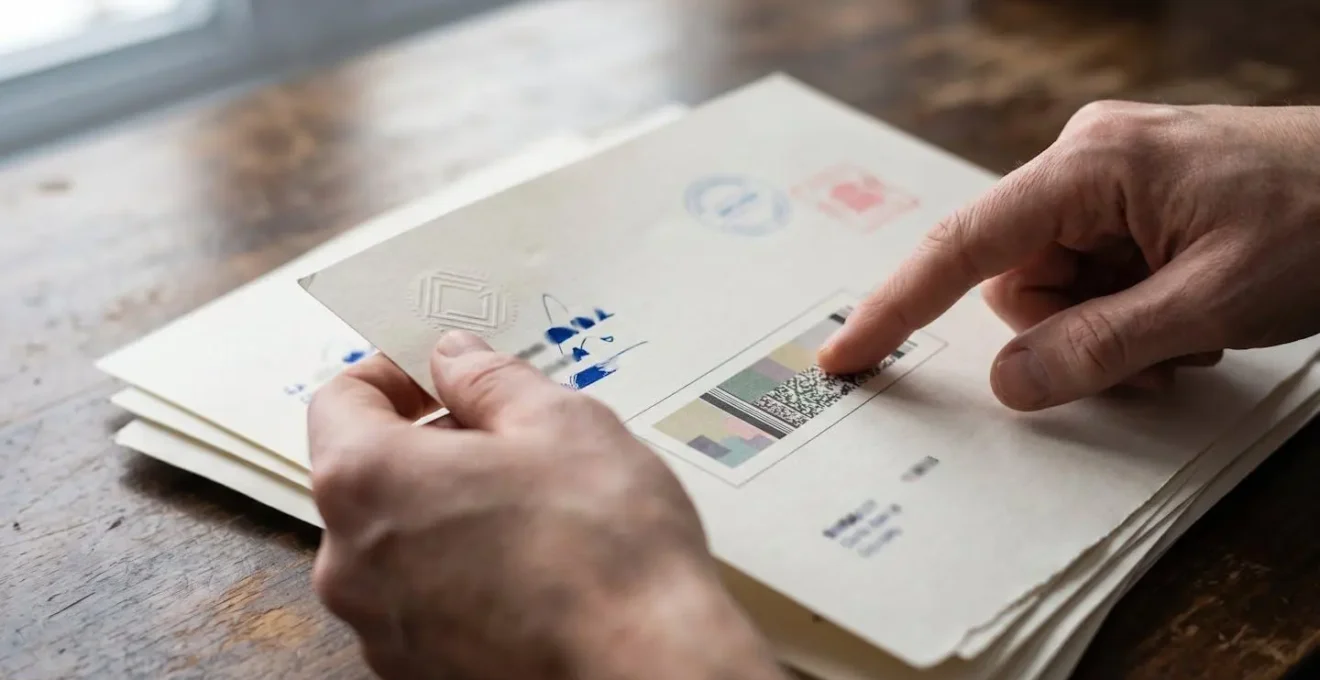 Gros plan sur les mains d'un propriétaire vérifiant des documents de certification d'entrepreneur